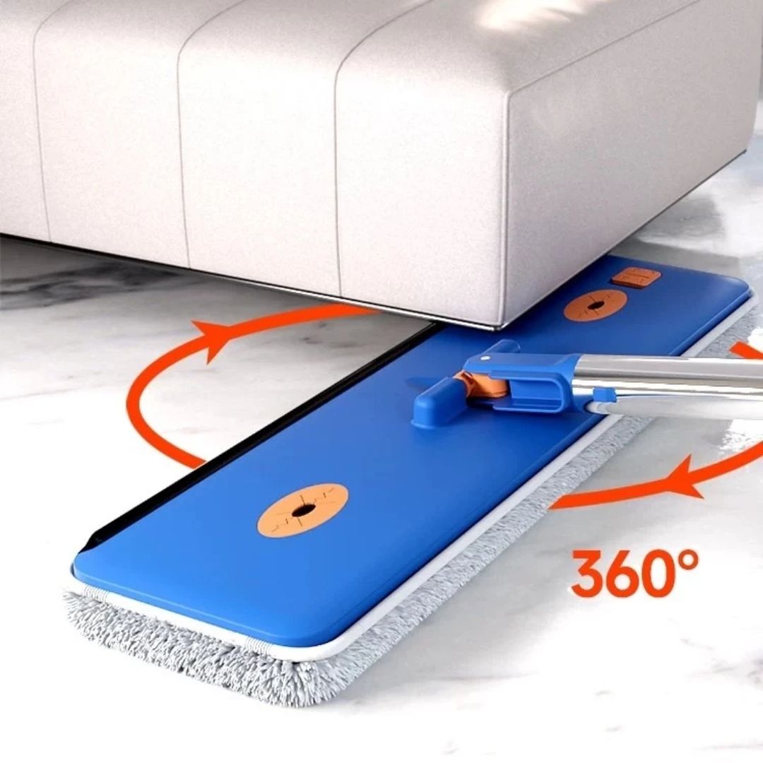 Esfregão Mop 360° Mágico em Microfibra com Balde Dobrável - Limpeza Eficiente e Prática