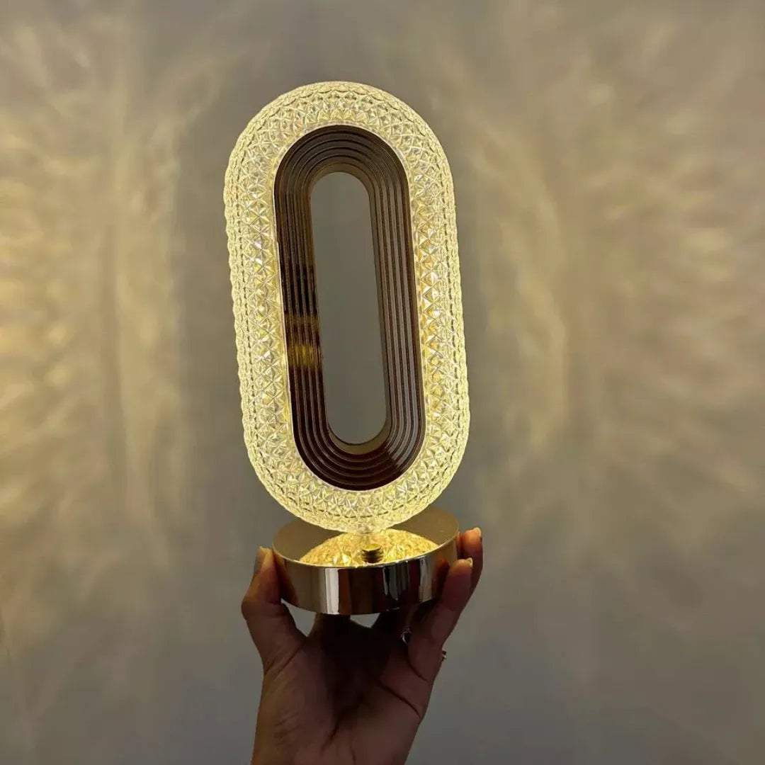 Luminária de Mesa LED Cristal Luxo – Design Sofisticado e Iluminação Personalizada