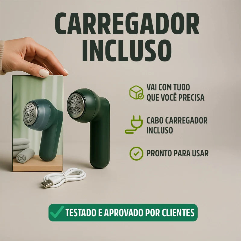 Removedor de Bolinhas Elétrico Sem Fio - Para Roupas Sem Pelos e Bolinhas