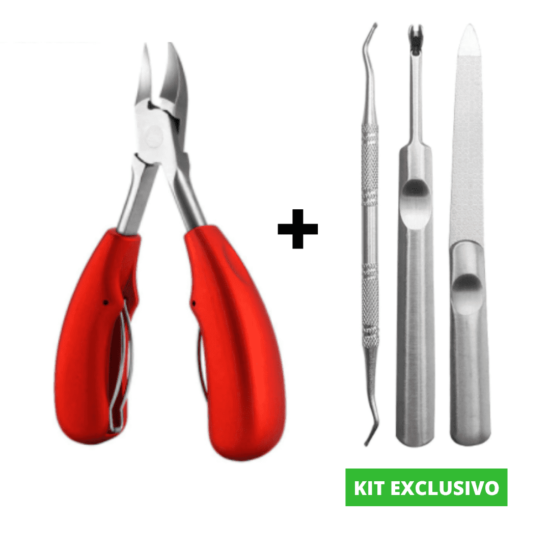 Alicate Para Desencravar Unhas + Kit Exclusivo 🎁 Alicate Próprio Para Desencravar unhas Casa Feita Alicate Clean Max | Vermelho + Kit Exclusivo 