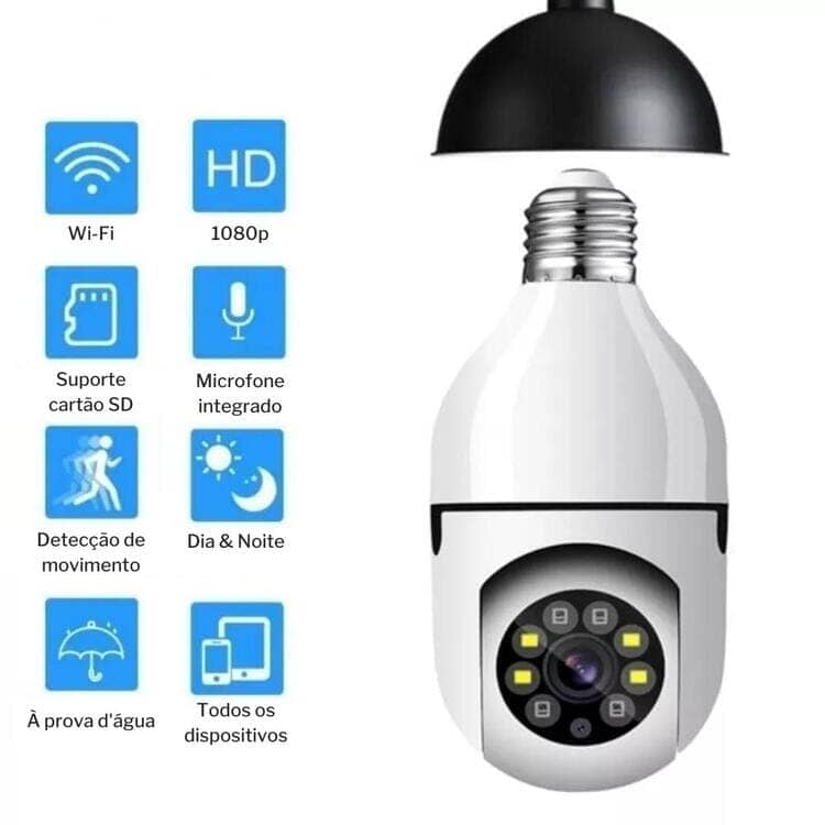 Câmera de Segurança Full HD Wi-Fi Inteligente 360 cc 12 Casa Feita 1 Unidade 