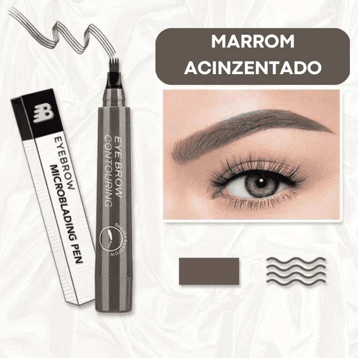 Caneta Micropigmentadora à prova d'água Caneta Micropigmentadora à prova d'água Casa Feita Marron Acinzentado 
